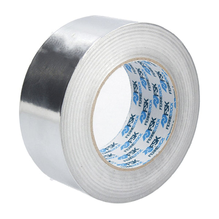 Silbernes Ferrestock Klebeband, 50 mm breit. Marke auf der Innenseite.