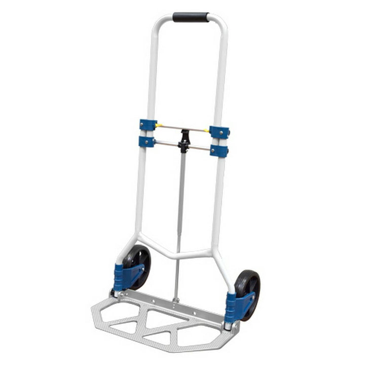Weißer Ferrestock Aluminium Transportwagen, flexibel und bis 90 kg belastbar.