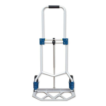 Ferrestock Klappbarer Aluminium Transportwagen mit blauen Akzenten und einzigartiger Basis.