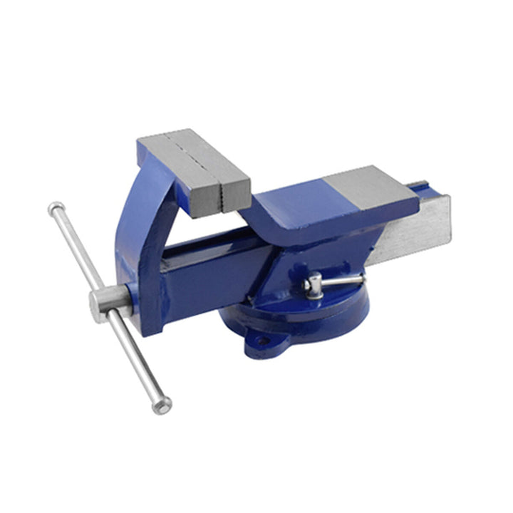 Blauer Ferrestock Schraubstock für Holzbearbeitung mit drehbarer Basis und 80 mm Spannweite.
