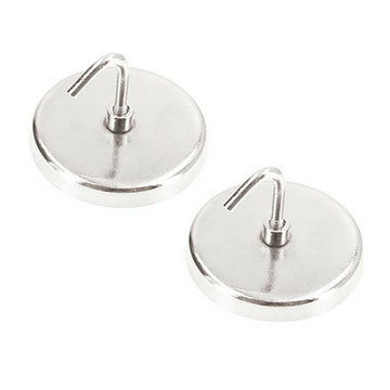 Silberne Ferrestock Haken zum Aufhängen mit flacher Basis und gebogenem Haken.