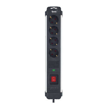 TM Electron Steckdosenleiste mit 4 Steckdosen und rotem Schalter.