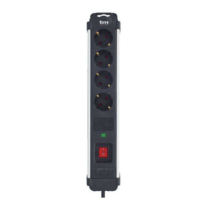 TM Electron Steckdosenleiste mit 4 Steckdosen und rotem Schalter.
