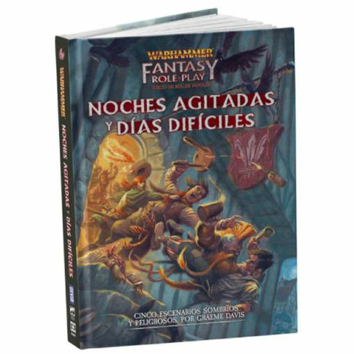 Warhammer Fantasy Roleplay Buch: Noches Agitadas. Illustrationen von Charakteren in Not.