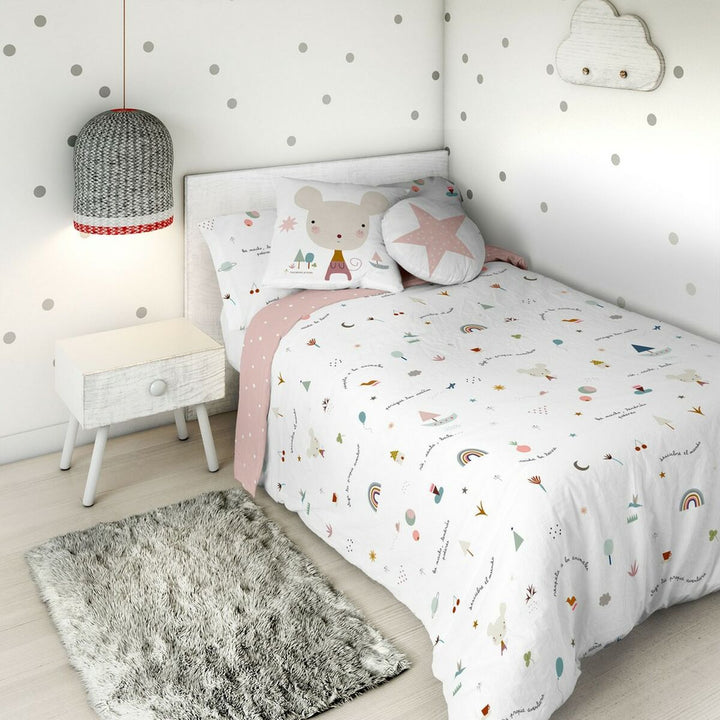 Bettdeckenbezug Susanita mit verspieltem Design für Einzelmatratze. Reversible und farbenfrohe Illustrationen.