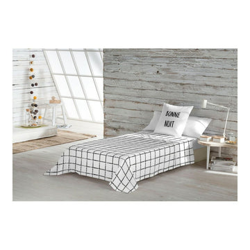 King Size Bettwäsche-Set mit modernem, schwarz-weißem Karomuster für Schlafzimmer.