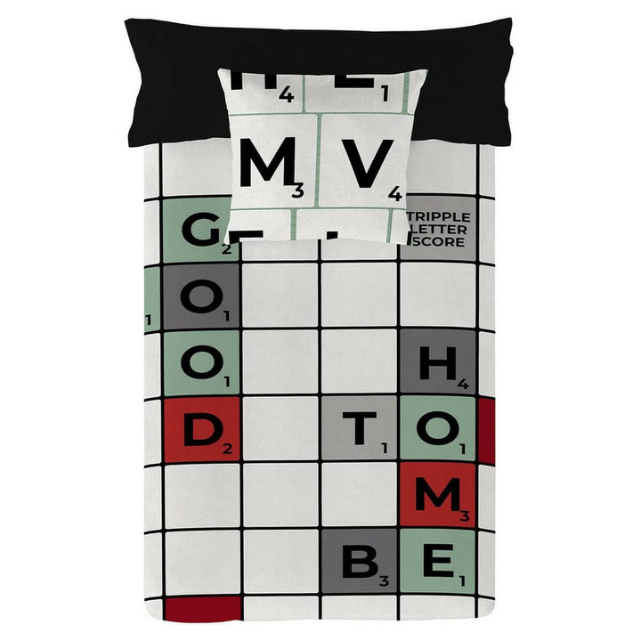 Bettdeckenbezug Scrabble King Size mit Buchstabenmuster. Naturals Bettwäsche für Scrabble-Liebhaber.