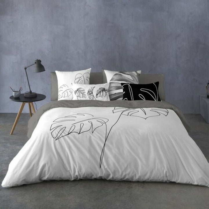 Bettdeckenbezug Naturals mit Monstera-Blatt Design. Minimalistisch und modern für Schlafzimmer.