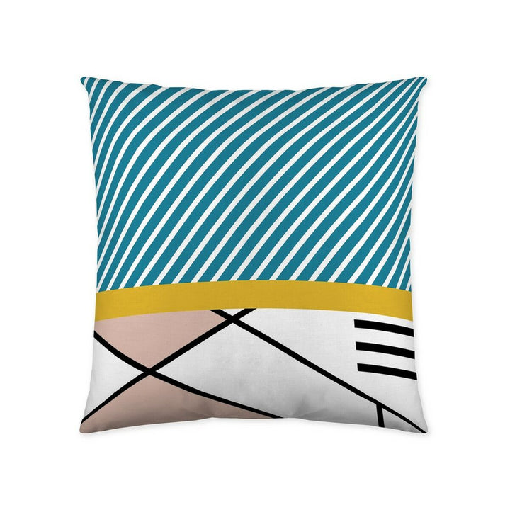 Blauer gestreifter Naturals Cenit Kissenbezug (50x50 cm) mit geometrischem Muster.