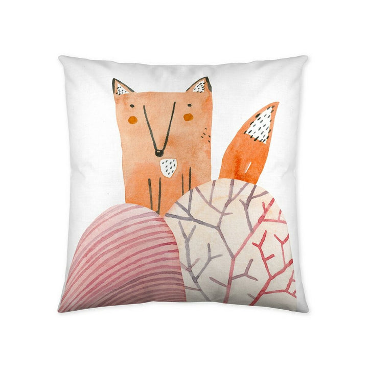Kissenbezug Naturals mit Fuchs Aquarell Design. Quadratischer Kissenbezug (50x50 cm).