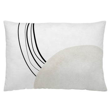 Naturals Pebble Kissenbezug (50x30 cm) mit abstraktem Linien und Kiesel Design.