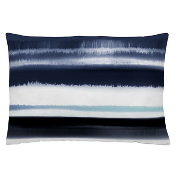 Naturals Delfos Kissenbezug mit blau-weißen Streifen, modernes Design.