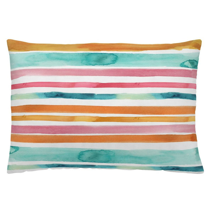 Kissenbezug Naturals Stain mit bunten Streifen im Aquarell-Design.