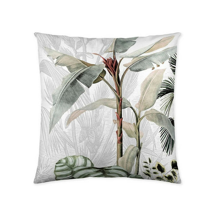 Icehome Amazonia Kissenbezug mit botanischem Druck von Bananenblättern und subtilem Muster.