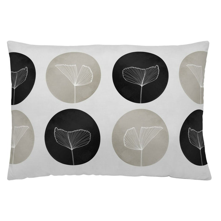 Naturals Eli Kissenbezug (50x30 cm) mit abstraktem Blattmuster in Schwarz und Beige.