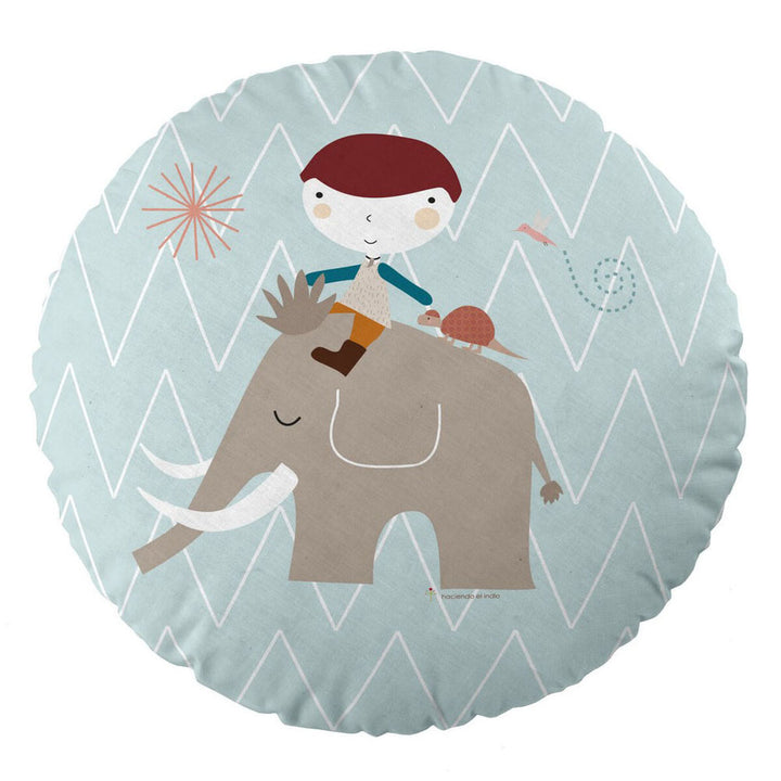Dekoratives Kissen mit Kind und Elefant im Ice Age-Design, 40 cm. Haciendo el Indio Kissen.