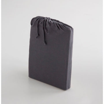 Dunkelgraues Spannbetttuch Naturals ELBA, King Size 180x200 cm, mit Kordelzug.
