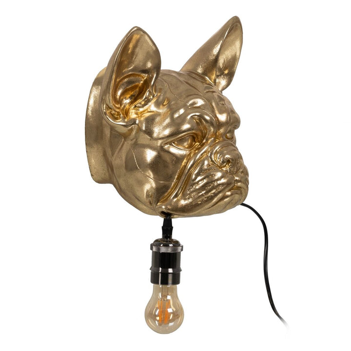 Goldene Harz Wandleuchte Hund mit Glühbirne - homely Family Shop