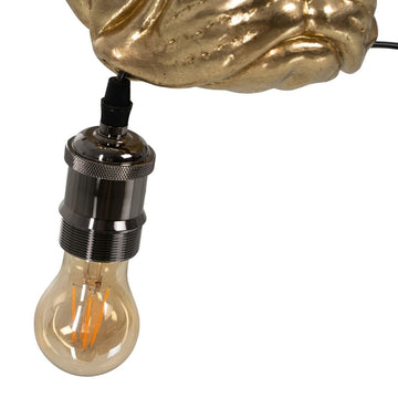 Goldene Wandleuchte mit Hunde Design und freiliegender Glühbirne - homely Family Shop