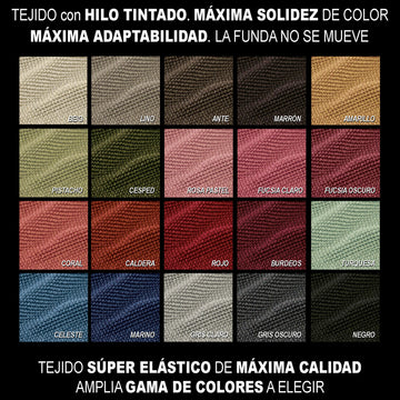 Chaiselongue Bezug Farben: Beige, Lino, Ante. Super elastischer Stoff, große Farbauswahl.