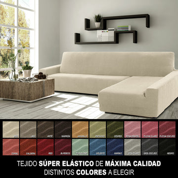 Beige Chaiselongue Bezug mit Textur für Sofa. Sofaskins Bezug in verschiedenen Farben.