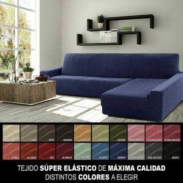 Marine Chaiselongue Bezug rechts mit super elastischem Stoff. Verschiedene Farben verfügbar.