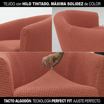Terracotta Sesselhusse mit Baumwollgefühl und perfekter Passform für restaurierte Sessel.