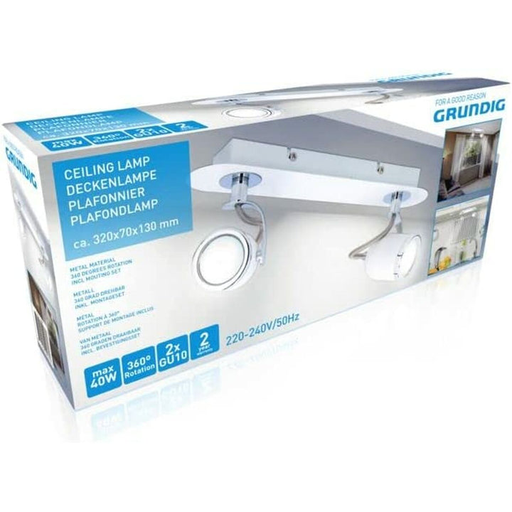 Grundig Deckenlampe in Weiß Metall, mit drehbarer 360° Rotation - homely Family Shop
