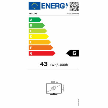 Energieeffizienz und Abmessungen des Philips Monitors 34E1C5600HE/00 - homely Family Shop