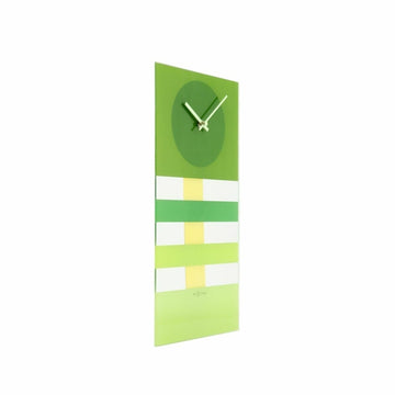 Grüne Nextime Wanduhr mit Streifenmuster, moderne Dekoration für Ihr Zuhause.