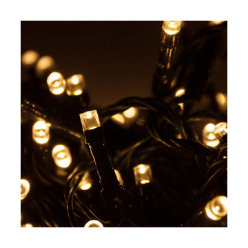 Nahaufnahme LED-Lichterkette mit warmweissen Birnen - homely Family Shop