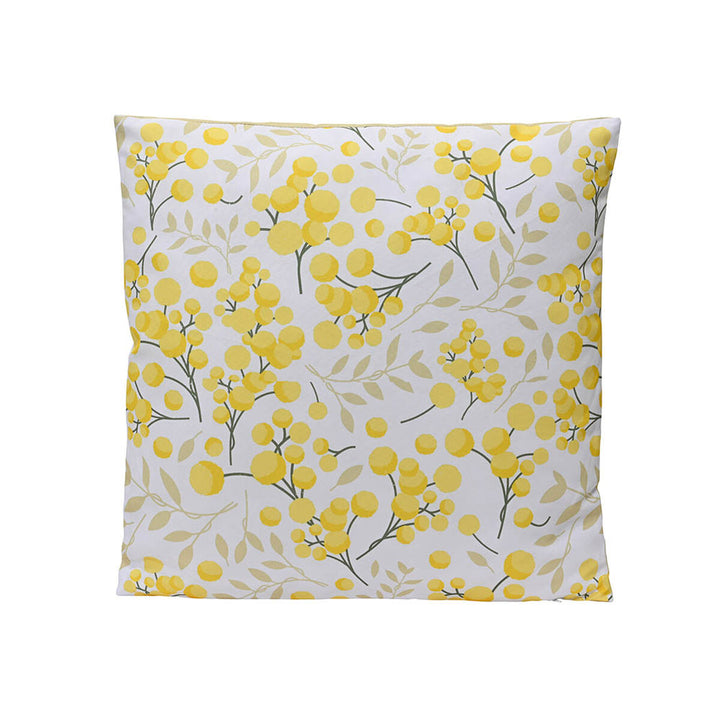 Dekoratives Kissen mit gelbem Blumenmuster, 45 x 45 cm. Kissen Decoris.