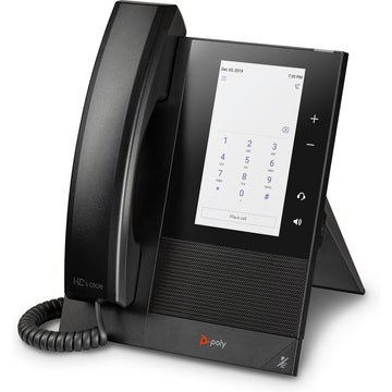 Schwarzes Poly IP Telefon mit Touchscreen und Wählfeld - homely Family Shop