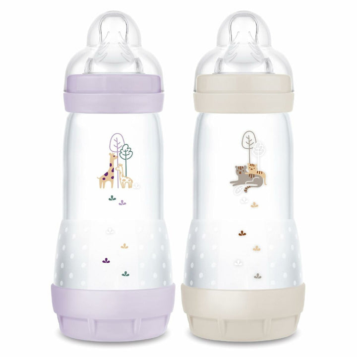 MAM Baby-Flaschen mit Tiermotiven und Punkten für Babynahrung - homely Family Shop