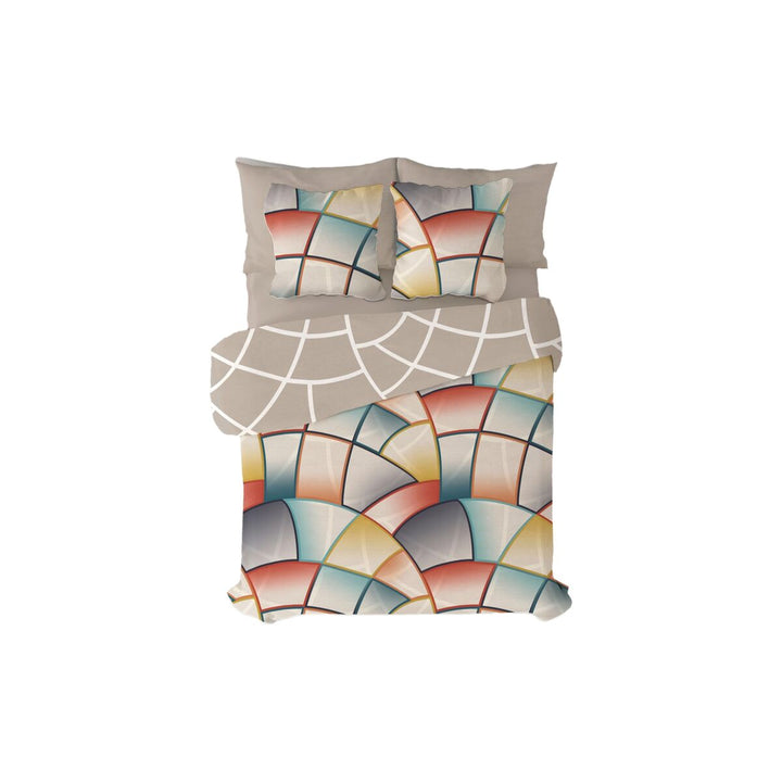 Pierre Cardin Lucas Bettdeckenbezug mit geometrischem Design und 144 Fäden in Braun.