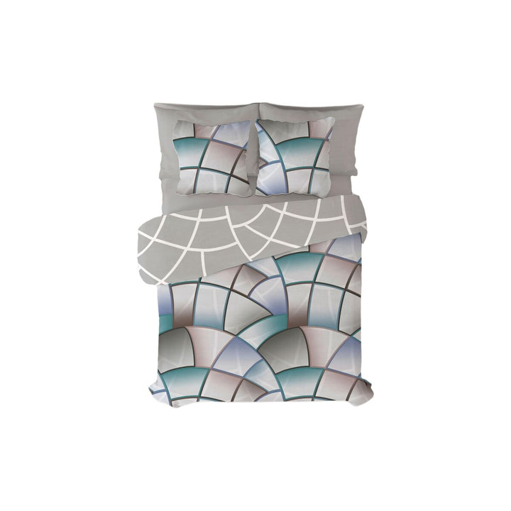Grauer Pierre Cardin Bettbezug mit geometrischem Muster, 240x230 cm, 144 Fäden.