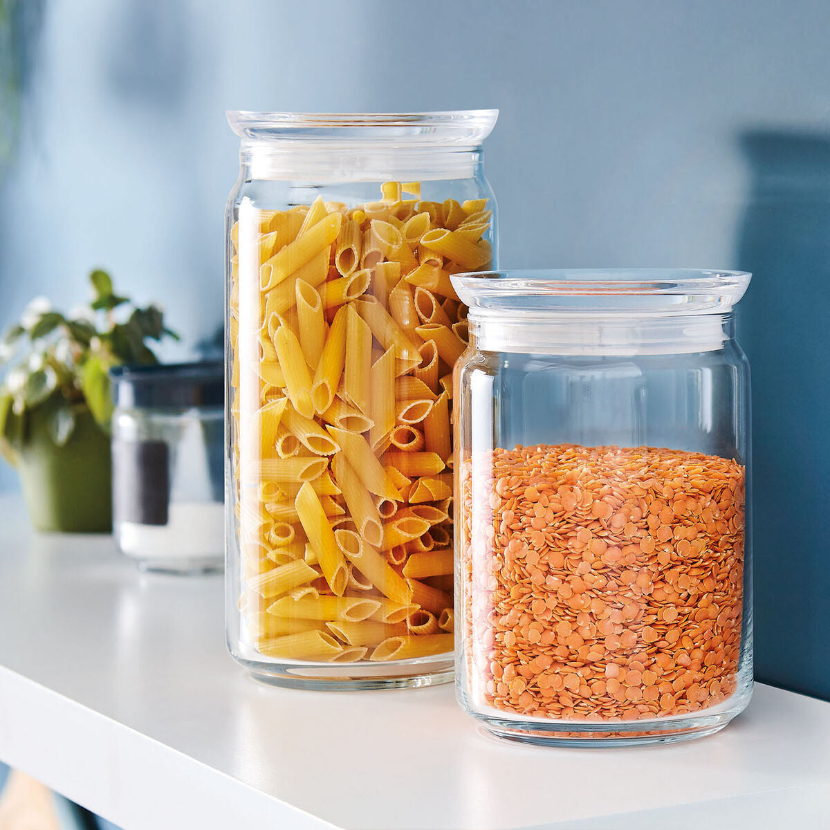 Luminarc Pav Glas Vorratsdosen mit Silikondeckel für Pasta und Linsen - homely Family Shop