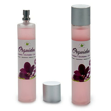 Acorde Duftspray Orchidee: Rosa Flüssigkeit in Flaschen mit silbernen Kappen.