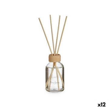Acorde Duftstäbe Weiße Blüten in Glasflasche mit Holzaufsatz und helle Duftstäbchen.