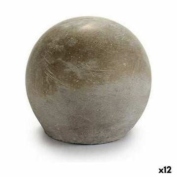 Graue Zement Deko-Figur, Kugelform. Bold Design mit rauer Textur.