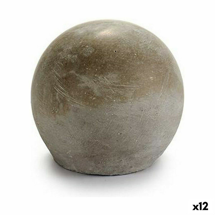Graue Zement Deko-Figur, Kugelform. Bold Design mit rauer Textur.