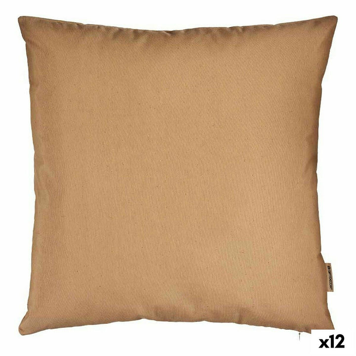 Beige Kissenbezug 60x60 cm, quadratisch, 12er-Pack. Schlichtes Textur-Design für Wohnzimmer.