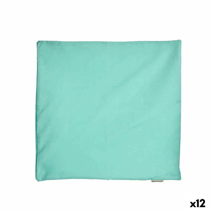Nahaufnahme: Türkiser Kissenbezug, schlichtes Design. Ideal als Dekokissen!