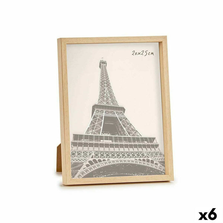 Brauner Fotorahmen aus Kunststoff, 21,7 x 2 x 26,7 cm. Modernes Design mit Standfuß.