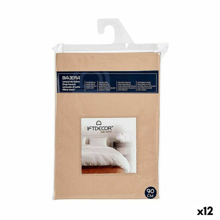 Beige Bettlaken 90 cm: Weiche Textur, kein Verblassen. Spannbettlaken für erholsamen Schlaf.