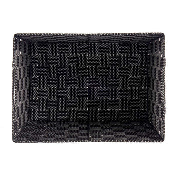 Schwarzer Stoff Korb Kipit A3-6875, 25 x 20 x 35 cm, gewebtes Design - homely Family Shop