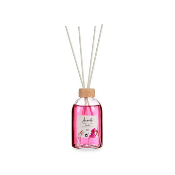 Parfümierte Stäbe Orchidee in Glasflasche mit Holzdeckel. Blumiger Duft für Zuhause.