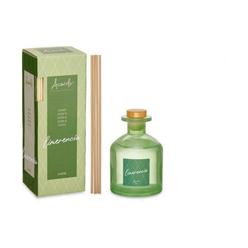 Grüne Lotusblume Duftstäbe, elegantes Design. Aroma-Diffusor mit Holzstäbchen und dekorativer Verpackung.