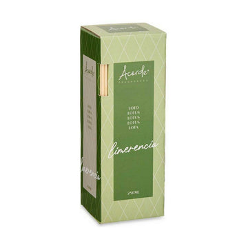 Acorde Lotusblume Duftstäbe, 250 ml. Elegante Packung mit grünen Akzenten und Duftstäben.