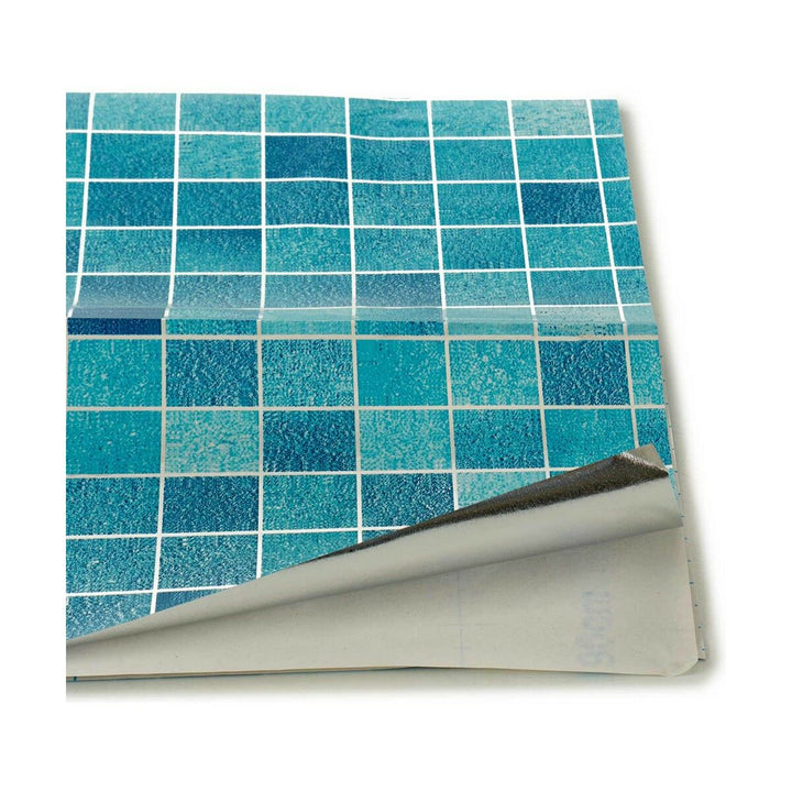 Blaues Haftpapier Firkanter mit Quadratmuster, 60x90 cm. Dekoratives Klebepapier.